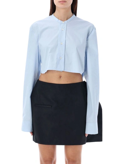 Shop Jw Anderson J.w. Anderson Cropped Shirt In Blue