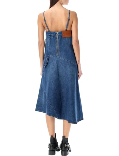 Shop Jw Anderson J.w. Anderson Twisted Denim Dress In Blue