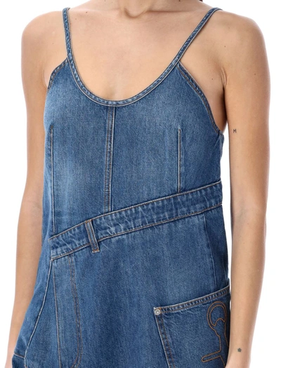 Shop Jw Anderson J.w. Anderson Twisted Denim Dress In Blue