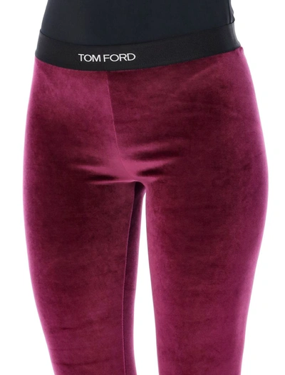 Shop Tom Ford Branded Leggings In Purple