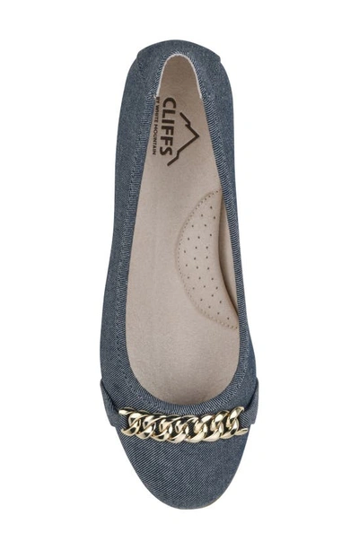 Cliffs By White Mountain White Mountain Charmed Flat In Denim Blue/ Fabric