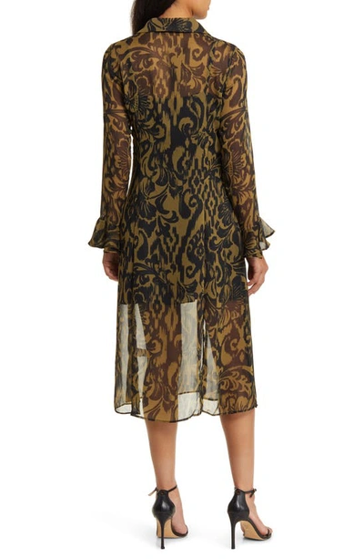 1.state Long Sleeve Maxi Shirtdress In Rich Black