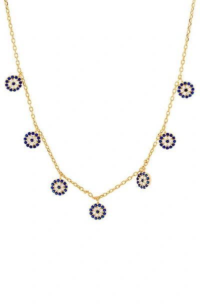 Shop Paige Harper Cubic Zirconia Evil Eye Station Necklace In Multicolored