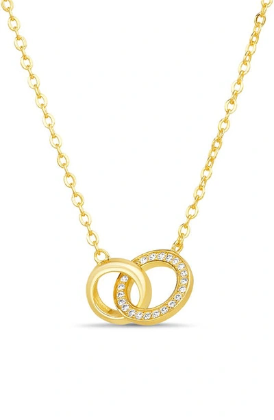 Shop Paige Harper Cubic Zirconia Love Knot Necklace In Gold