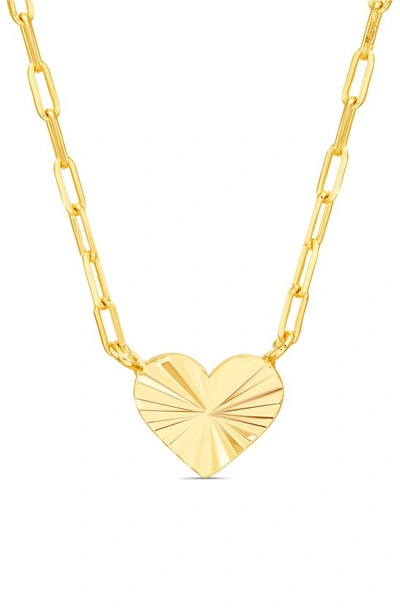 Shop Paige Harper Textured Heart Charm Necklace In Gold