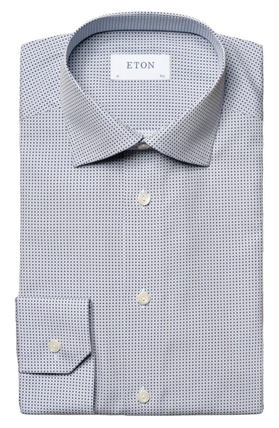 Shop Eton Contemporary Fit Micro Print Dress Shirt In Medium Blue