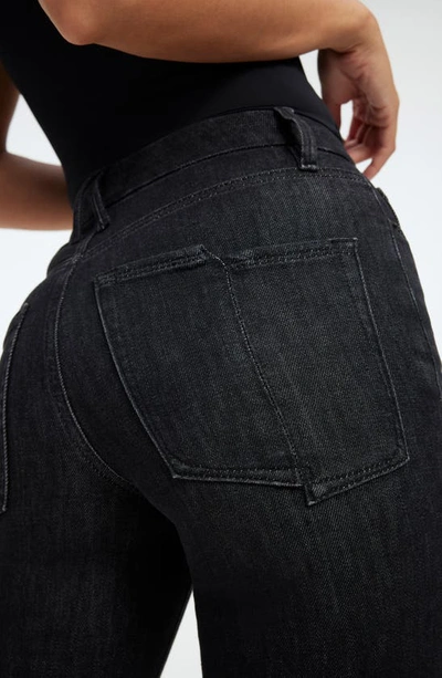 Good American Good Legs High Waist Ankle Straight Leg Jeans In Black218