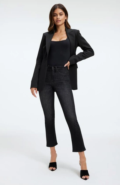 Good American Good Legs High Waist Ankle Straight Leg Jeans In Black218