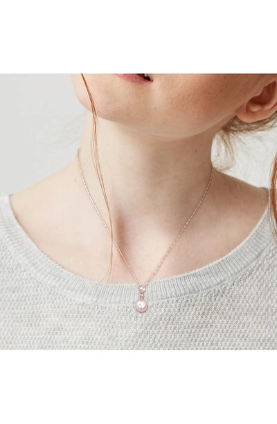 Delmar Diamond, Morganite & 8-8.5mm Cultured Pearl Pendant Necklace In Pink