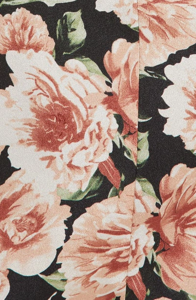 Lavish Alice Floral Print Pleat Off The Shoulder Corset Dress In Dark Floral