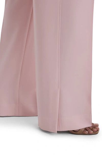 Shop Reiss Marina Wide Leg Slit Hem Trousers In Pink