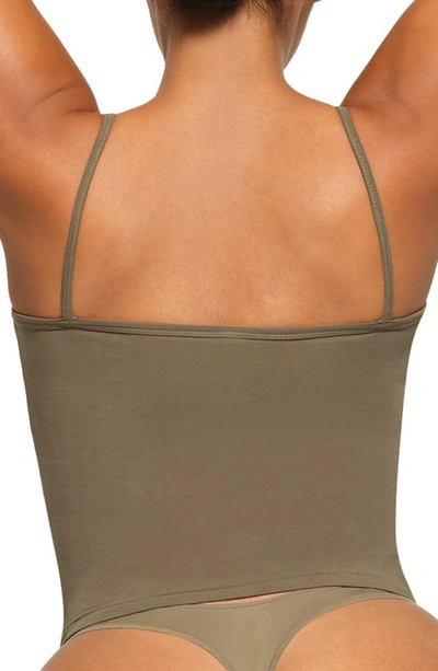 Shop Skims Square Neck Camisole In Army