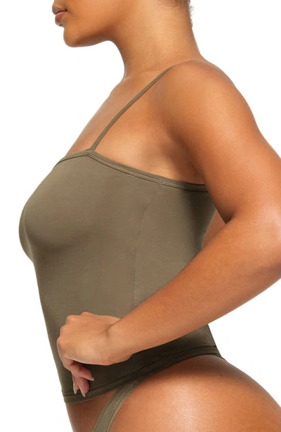 Skims Square Neck Camisole In Army