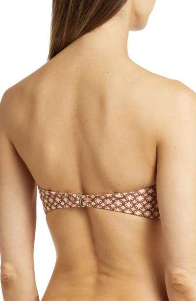 Maaji Mosaico Ashlyn Strapless Reversible Bikini Top In Brown
