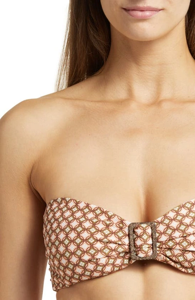 Maaji Mosaico Ashlyn Strapless Reversible Bikini Top In Brown