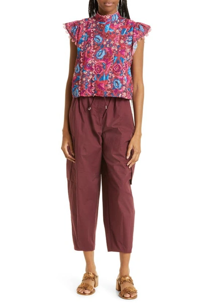 Farm Rio Ankle Cargo Pants In Blush