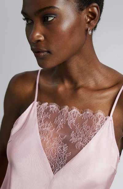 & Other Stories Lace Trim Satin Camisole In Pink