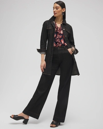 Chico's Petite High Rise Wide Leg Jeans In Black