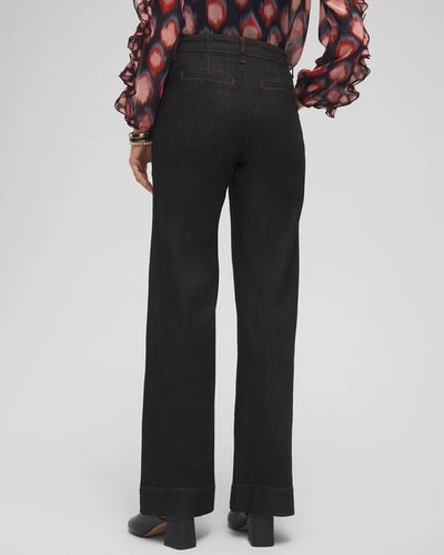 Chico's Petite High Rise Wide Leg Jeans In Black