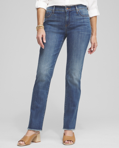 Shop Chico's Girlfriend Fray Hem Jeans In Medium Wash Denim Size 4 |