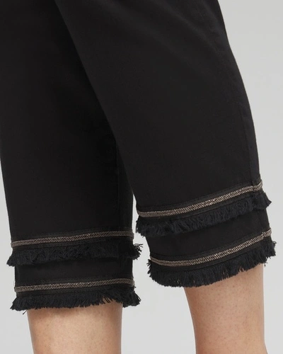 Shop Chico's Girlfriend Embellished Hem Cropped Jeans In Black Size 18 |