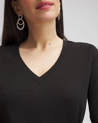 Chico's 3/4 Sleeve Perfect Tee In Black Size 16/18 |  In Black