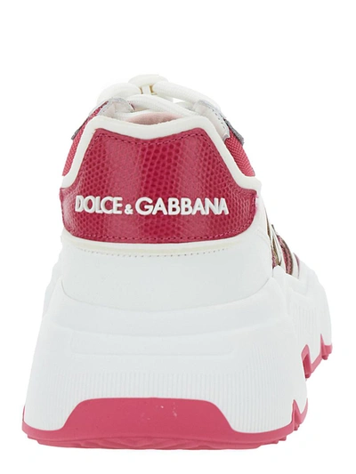 Shop Dolce & Gabbana 'daymaster' Sneaker With Logo In Leather Blend Woman In Pink