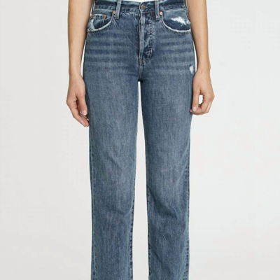 Shop Pistola Charlie High Rise Straight Jean In Blue