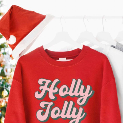 Shop Wknder Holly Jolly Graphic Sweatshirt In Red