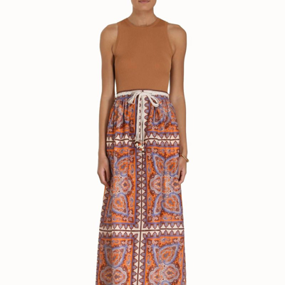 Shop Zimmermann Halcyon Maxi Skirt In Orange