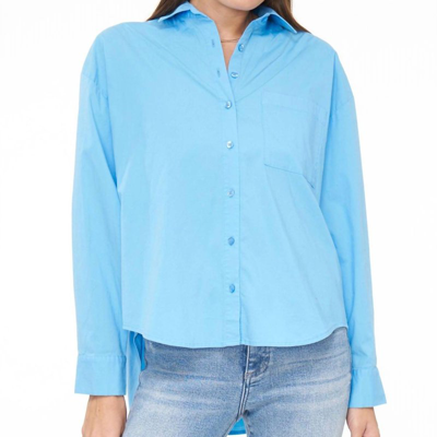Shop Pistola Sloane Long Sleeve Oversized Button Down Shirt In Blue