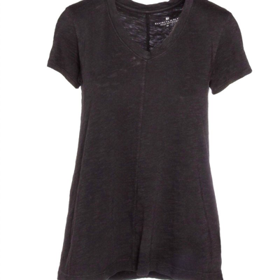 Shop Elliott Lauren Short Sleeve V-neck Top In Black