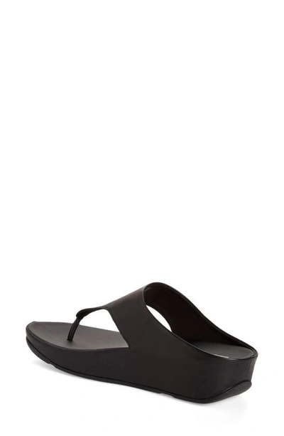 Shop Fitflop Shuv Wedge Flip Flop In All Black