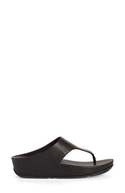 Shop Fitflop Shuv Wedge Flip Flop In All Black