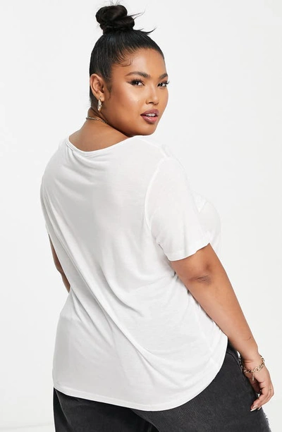 Asos Design Curve Relaxed V-neck T-shirt In White
