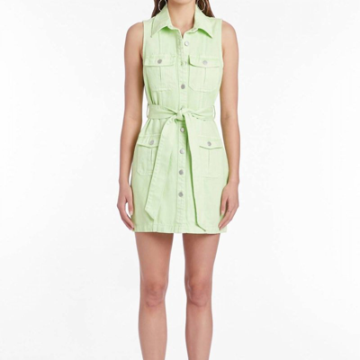 Shop Amanda Uprichard Greyson Denim Dress In Green