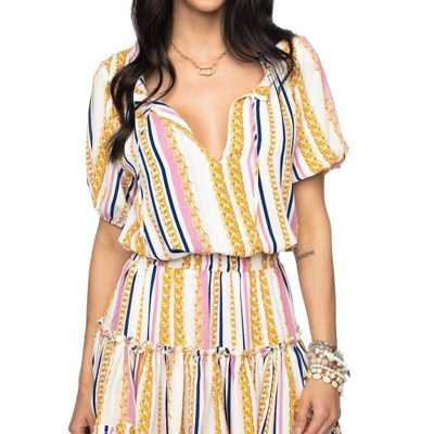 Shop Buddylove Ray Miami Short Dress With Chain Print Detail In White