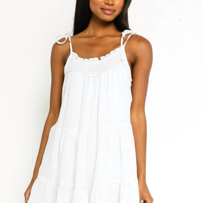 Shop Olivaceous Strap Tie Tank Mini Dress In White