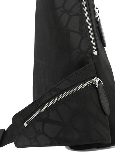 Shop Valentino Garavani "toile Iconographe" One Strap Backpack In Black
