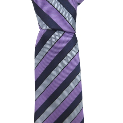 Shop Z Zegna Men's Striped Silk Neck Tie In Purple
