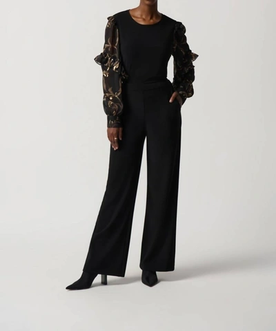 Joseph Ribkoff Wide Leg Pant In Black In Black