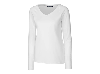 Shop Cutter & Buck Ladies' L/s Victory V Neck Shirt In White