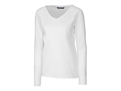 CUTTER & BUCK LADIES' L/S VICTORY V NECK SHIRT 