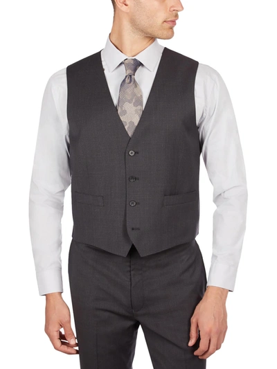 Shop Calvin Klein Haile Mens Slim Fit Bussiness Suit Vest In Black