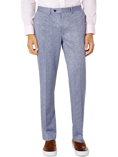Shop Tallia Mens Slim Fit Knit Suit Pants In Blue