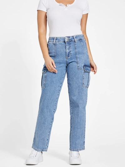 Shop Guess Factory Hailey High-rise Cargo Jeans In Multi