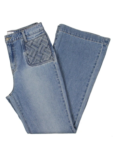 Shop Sam Edelman Marlow Womens Braided High Rise Flare Jeans In Multi