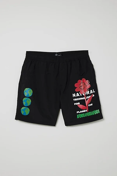 Shop Afends Technology Recycled Swim Short In Black At Urban Outfitters