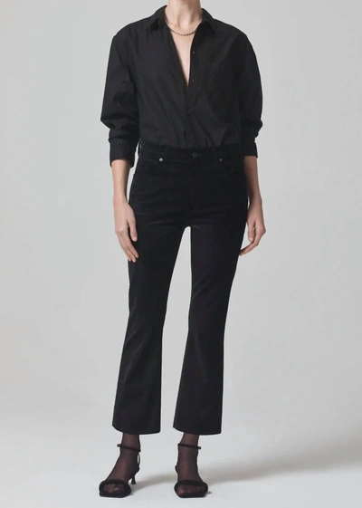 Shop Citizens Of Humanity Isola Cropped Bootcut Jeans In Black Velvet
