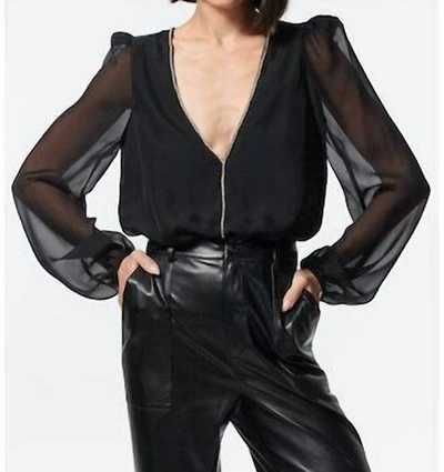 Shop Cami Nyc Ingrid Crystal Bodysuit In Black